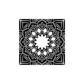 Artikel ST-359 Kare Mandala Stencil Tasarımı 30x30 cm Kanvas Tablo