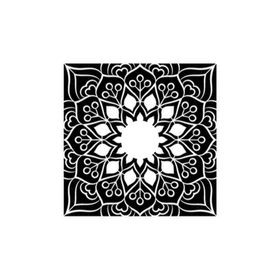 Artikel ST-359 Kare Mandala Stencil Tasarımı 30x30 cm Kanvas Tablo