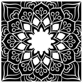 Artikel ST-359 Kare Mandala Stencil Tasarımı 30x30 cm Kanvas Tablo