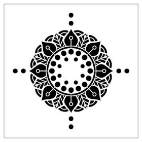 Artikel ST-360 Mandala 9 Stencil Tasarımı 30x30 cm Kanvas Tablo