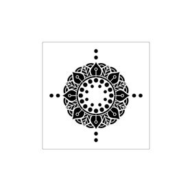 Artikel ST-360 Mandala 9 Stencil Tasarımı 30x30 cm Kanvas Tablo