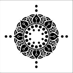 Artikel ST-360 Mandala 9 Stencil Tasarımı 30x30 cm Kanvas Tablo