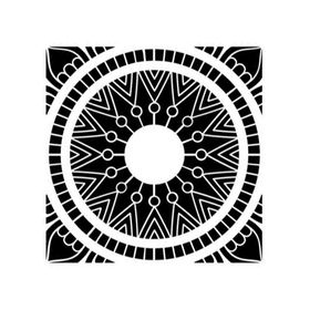Artikel ST-361 Kare Mandala 2 Stencil Tasarımı 30x30 cm Kanvas Tablo