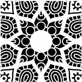 Artikel ST-363 Yıldız Mandala Stencil Tasarımı 30x30 cm Kanvas Tablo