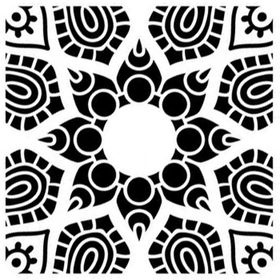 Artikel ST-363 Yıldız Mandala Stencil Tasarımı 30x30 cm Kanvas Tablo