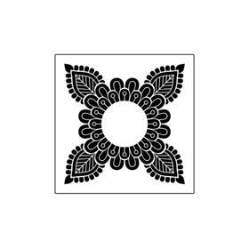 Artikel ST-364 Dört Uçlu Mandala Stencil Tasarımı 30x30 cm Kanvas Tablo
