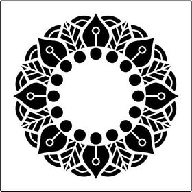 Artikel ST-366 Mandala 11 Stencil Tasarımı 30x30 cm Kanvas Tablo