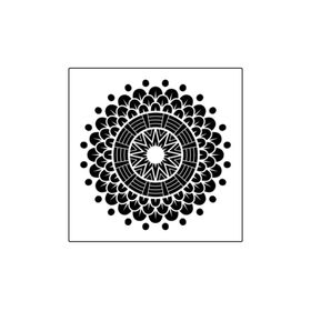 Artikel ST-367 Mandala 12 Stencil Tasarımı 30x30 cm Kanvas Tablo