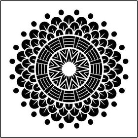 Artikel ST-367 Mandala 12 Stencil Tasarımı 30x30 cm Kanvas Tablo