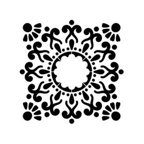 Artikel ST-368 Kare Mandala 3 Stencil Tasarımı 30x30 cm Kanvas Tablo