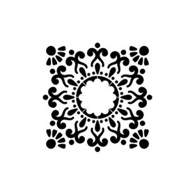 Artikel ST-368 Kare Mandala 3 Stencil Tasarımı 30x30 cm Kanvas Tablo