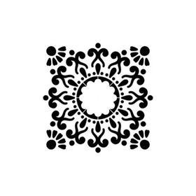Artikel ST-368 Kare Mandala 3 Stencil Tasarımı 30x30 cm Kanvas Tablo