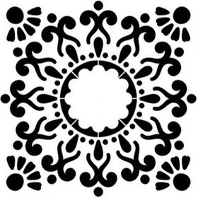 Artikel ST-368 Kare Mandala 3 Stencil Tasarımı 30x30 cm Kanvas Tablo