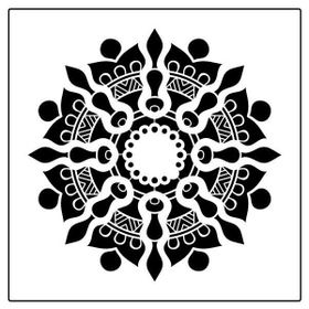Artikel ST-370 Mandala 14 Stencil Tasarımı 30x30 cm Kanvas Tablo