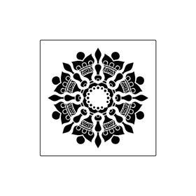 Artikel ST-370 Mandala 14 Stencil Tasarımı 30x30 cm Kanvas Tablo