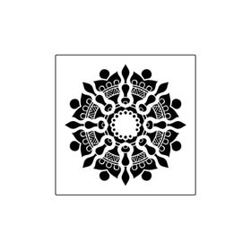 Artikel ST-370 Mandala 14 Stencil Tasarımı 30x30 cm Kanvas Tablo