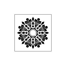 Artikel ST-370 Mandala 14 Stencil Tasarımı 30x30 cm Kanvas Tablo