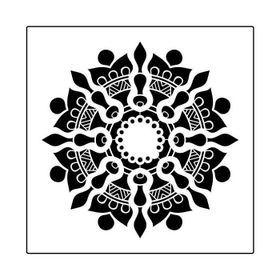 Artikel ST-370 Mandala 14 Stencil Tasarımı 30x30 cm Kanvas Tablo