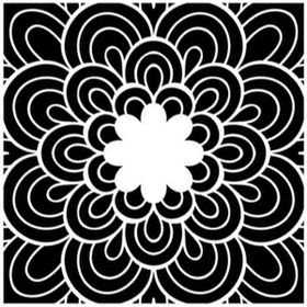 Artikel ST-373 Çiçek Mandala Stencil Tasarımı 30x30 cm Kanvas Tablo