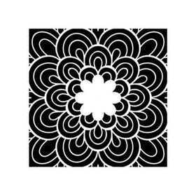 Artikel ST-373 Çiçek Mandala Stencil Tasarımı 30x30 cm Kanvas Tablo