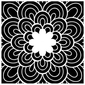 Artikel ST-373 Çiçek Mandala Stencil Tasarımı 30x30 cm Kanvas Tablo