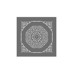 Artikel ST-374 Mandala 15 Stencil Tasarımı 30x30 cm Kanvas Tablo
