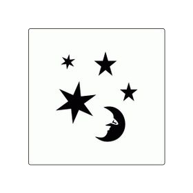 Artikel ST-394 Yıldızlı Gökyüzü Stencil Tasarımı 30x30 cm Kanvas Tablo