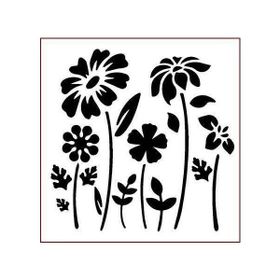 Artikel ST-403 Dağ Çiçekleri Stencil Tasarımı 30x30 cm Kanvas Tablo