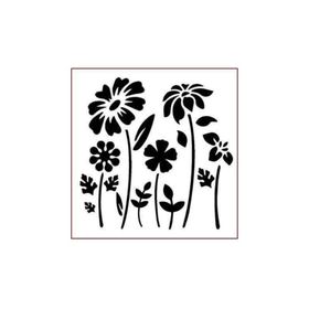 Artikel ST-403 Dağ Çiçekleri Stencil Tasarımı 30x30 cm Kanvas Tablo