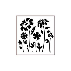 Artikel ST-403 Dağ Çiçekleri Stencil Tasarımı 30x30 cm Kanvas Tablo