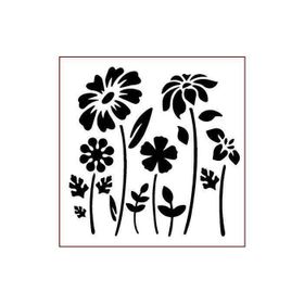 Artikel ST-403 Dağ Çiçekleri Stencil Tasarımı 30x30 cm Kanvas Tablo