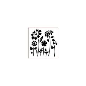 Artikel ST-403 Dağ Çiçekleri Stencil Tasarımı 30x30 cm Kanvas Tablo