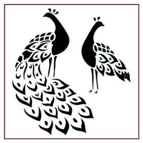 Artikel ST-404 Tavuskuşları Stencil Tasarımı 30x30 cm Kanvas Tablo