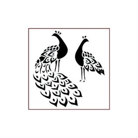 Artikel ST-404 Tavuskuşları Stencil Tasarımı 30x30 cm Kanvas Tablo