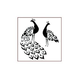 Artikel ST-404 Tavuskuşları Stencil Tasarımı 30x30 cm Kanvas Tablo
