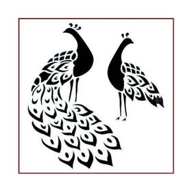 Artikel ST-404 Tavuskuşları Stencil Tasarımı 30x30 cm Kanvas Tablo