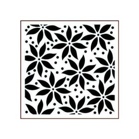 Artikel ST-405 Puantiyeli Çiçek Desen Stencil Tasarımı 30x30 cm Kanvas Tablo