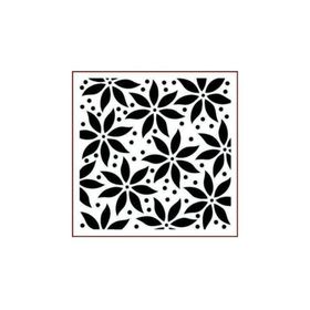 Artikel ST-405 Puantiyeli Çiçek Desen Stencil Tasarımı 30x30 cm Kanvas Tablo