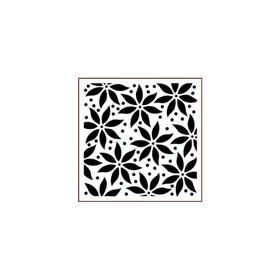 Artikel ST-405 Puantiyeli Çiçek Desen Stencil Tasarımı 30x30 cm Kanvas Tablo