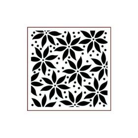 Artikel ST-405 Puantiyeli Çiçek Desen Stencil Tasarımı 30x30 cm Kanvas Tablo