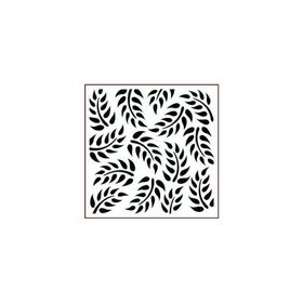 Artikel ST-407 Eğrelti Otu Desen Stencil Tasarımı 30x30 cm Kanvas Tablo