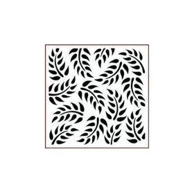 Artikel ST-407 Eğrelti Otu Desen Stencil Tasarımı 30x30 cm Kanvas Tablo