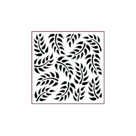 Artikel ST-407 Eğrelti Otu Desen Stencil Tasarımı 30x30 cm Kanvas Tablo
