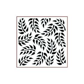 Artikel ST-407 Eğrelti Otu Desen Stencil Tasarımı 30x30 cm Kanvas Tablo