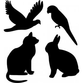 Artikel ST-414 Karışık Hayvanlar Stencil Tasarımı 30x30 cm Kanvas Tablo
