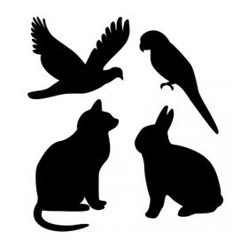 Artikel ST-414 Karışık Hayvanlar Stencil Tasarımı 30x30 cm Kanvas Tablo