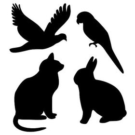 Artikel ST-414 Karışık Hayvanlar Stencil Tasarımı 30x30 cm Kanvas Tablo