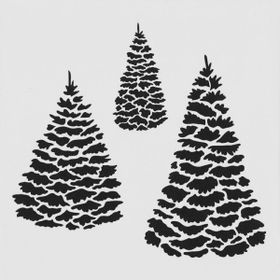 Artikel ST-417 Evergreen Stencil Tasarımı 30x30 cm Kanvas Tablo