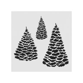 Artikel ST-417 Evergreen Stencil Tasarımı 30x30 cm Kanvas Tablo