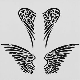 Artikel ST-418 Melek Kanatları Stencil Tasarımı 30x30 cm Kanvas Tablo